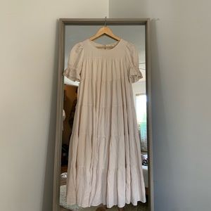 Shop Stevie Tiered Short Sleeve Midi Dress